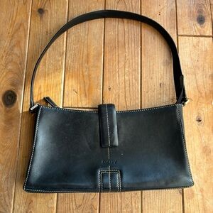 DKNY Black Leather Shoulder Bag